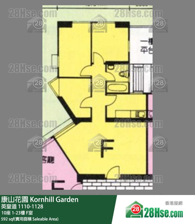 康山花園 10座1樓 F室 平面圖