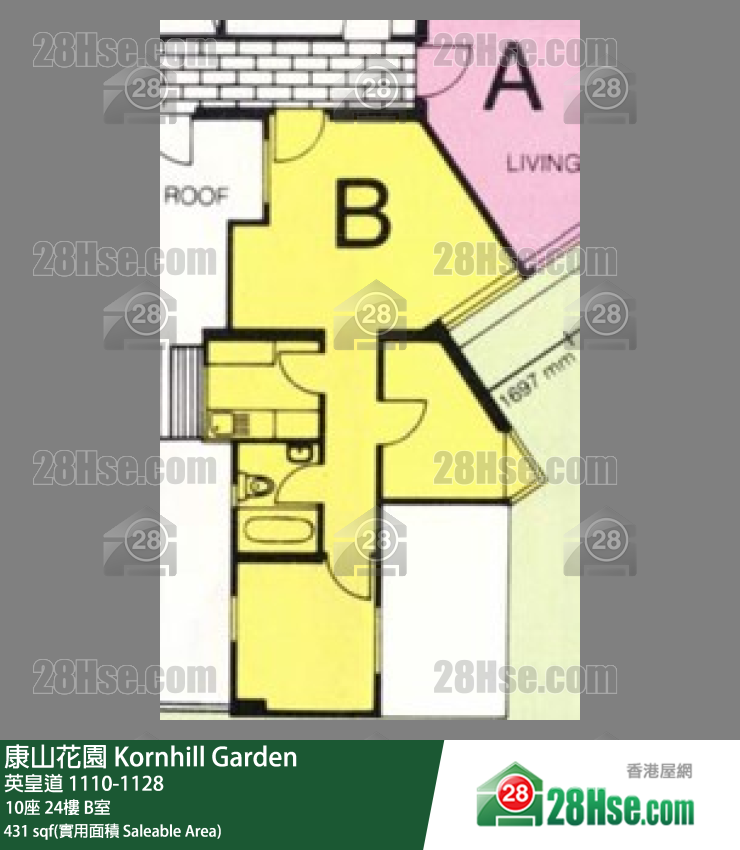 康山花园 10座24楼 B室 平面图