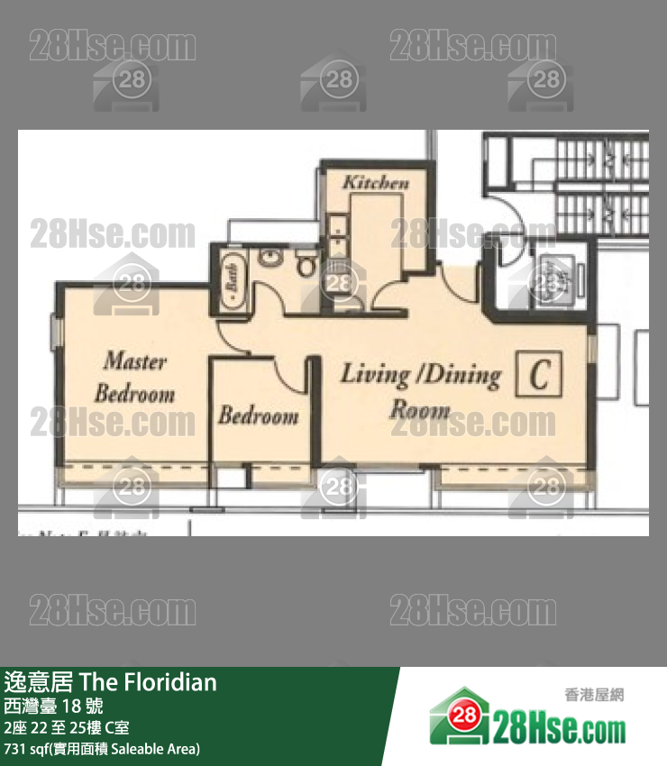 逸意居 2座22樓 C室 平面圖