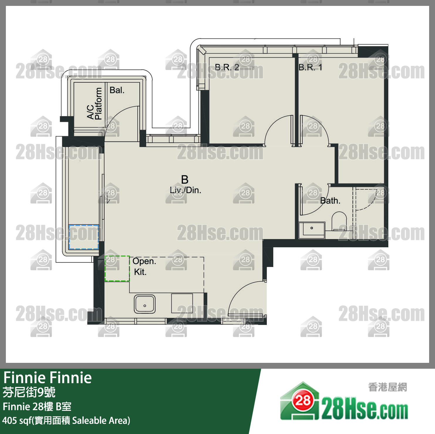 Finnie Finnie28樓 B室 平面圖