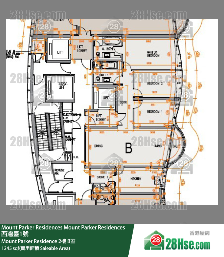 Mount Parker Residences Mount Parker Residence2楼 B室 平面图