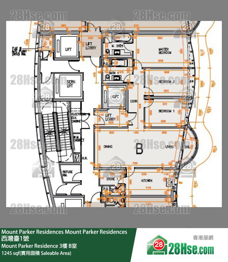 Mount Parker Residences Mount Parker Residence3楼 B室 平面图