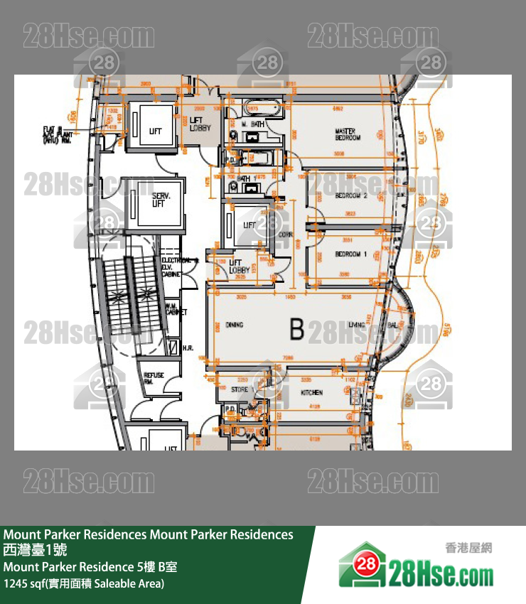 Mount Parker Residences Mount Parker Residence5樓 B室 平面圖