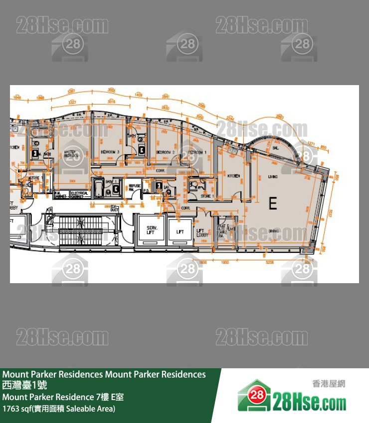 Mount Parker Residences Mount Parker Residence 7楼 E室 平面图