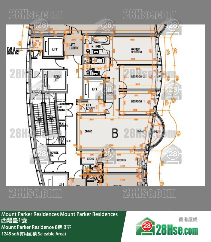 Mount Parker Residences Mount Parker Residence 8楼 B室 平面图