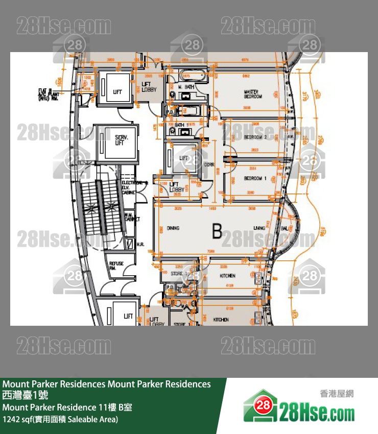 Mount Parker Residences Mount Parker Residence 11楼 B室 平面图