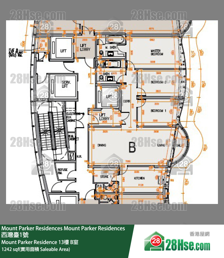 Mount Parker Residences Mount Parker Residence 13楼 B室 平面图