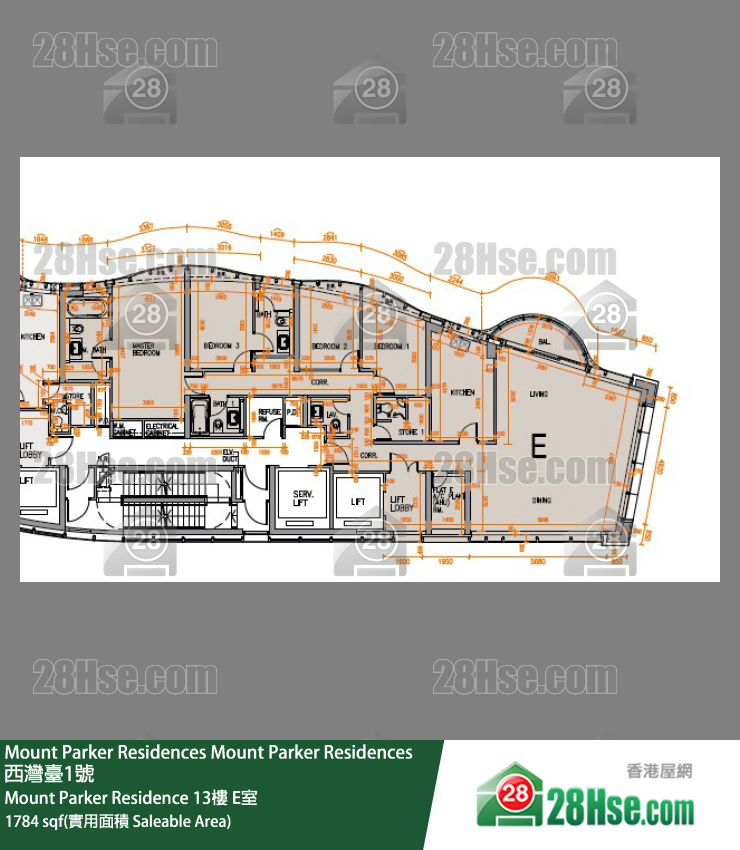 Mount Parker Residences Mount Parker Residence13楼 E室 平面图