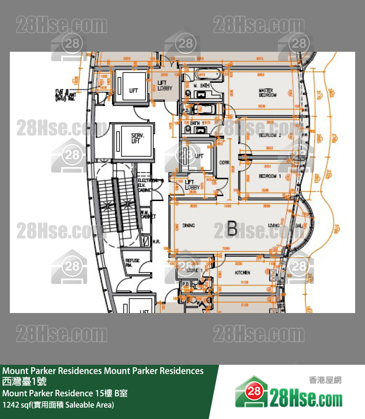 Mount Parker Residences Mount Parker Residence 15楼 B室 平面图