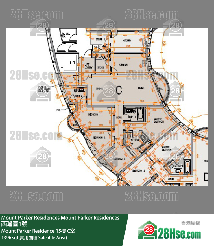 Mount Parker Residences Mount Parker Residence15楼 C室 平面图