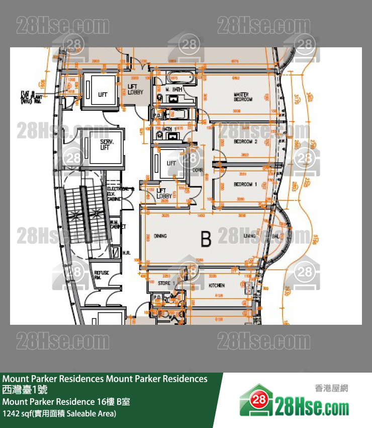 Mount Parker Residences Mount Parker Residence16樓 B室 平面圖