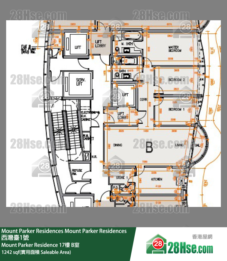 Mount Parker Residences Mount Parker Residence17楼 B室 平面图
