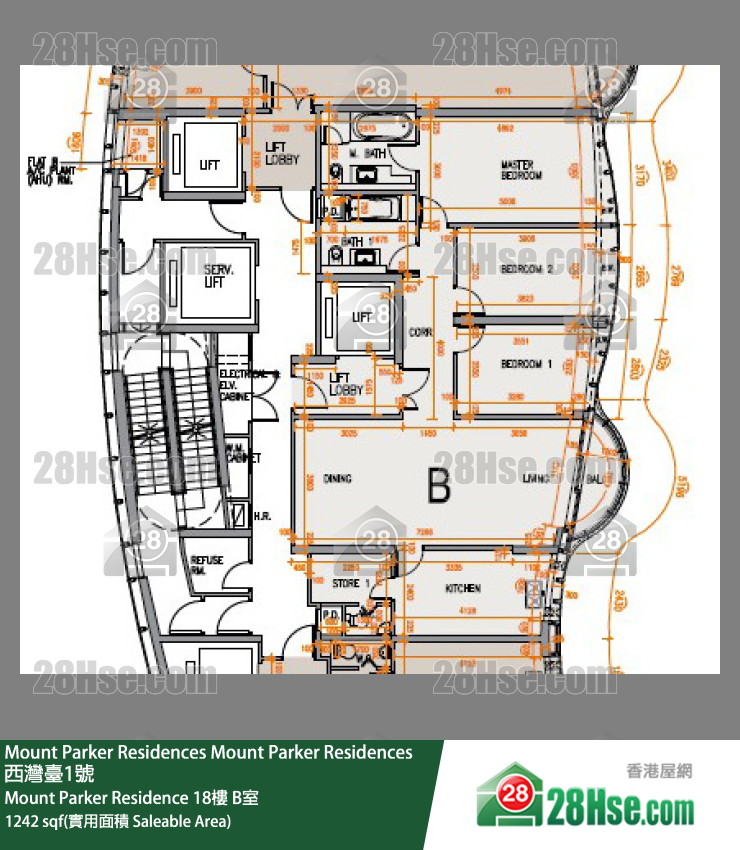 Mount Parker Residences Mount Parker Residence18楼 B室 平面图