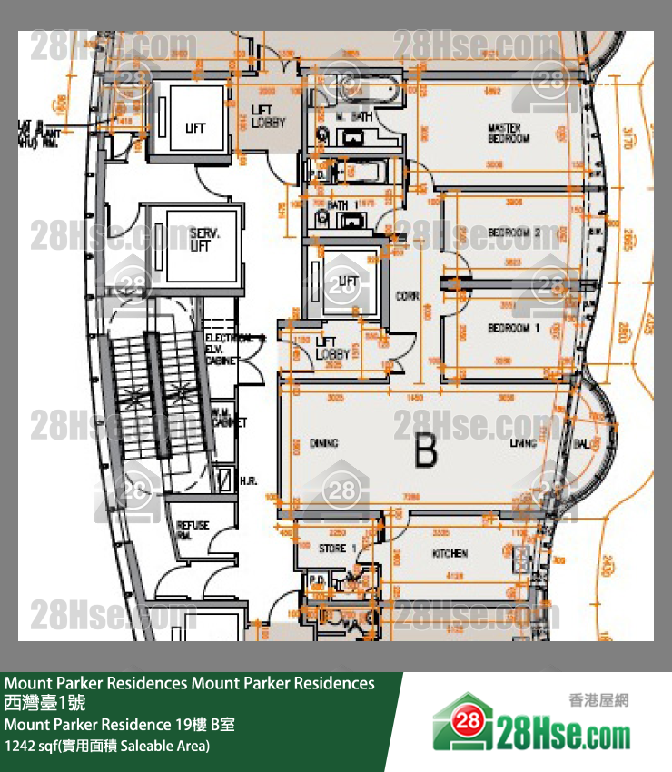 Mount Parker Residences Mount Parker Residence19楼 B室 平面图