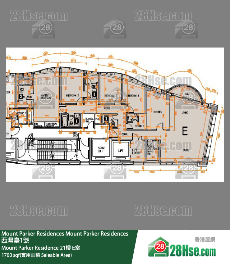 Mount Parker Residences Mount Parker Residence21楼 E室 平面图