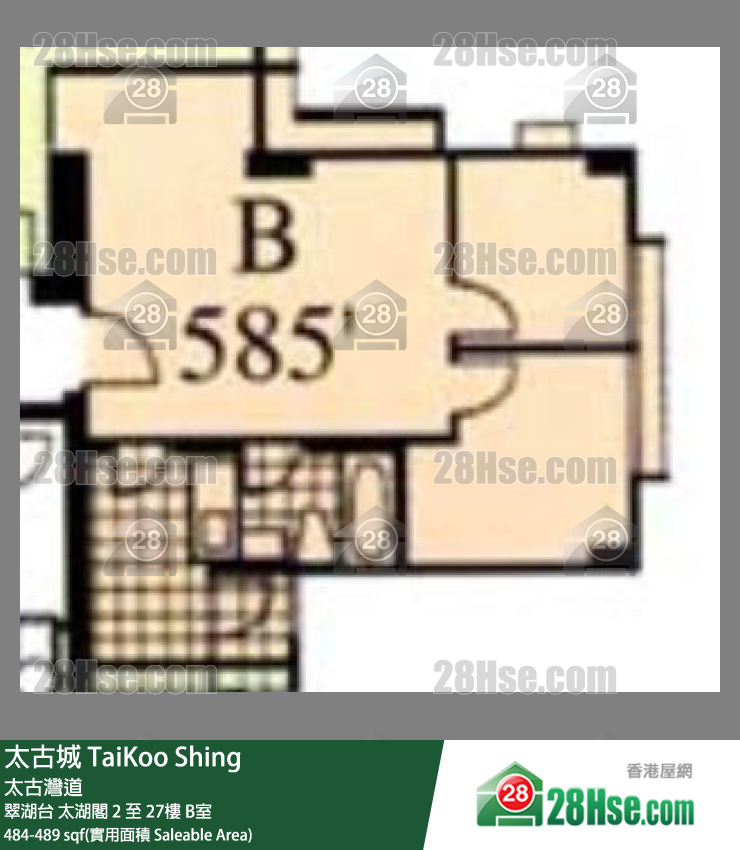太古城 翠湖台太湖閣4樓 B室 平面圖