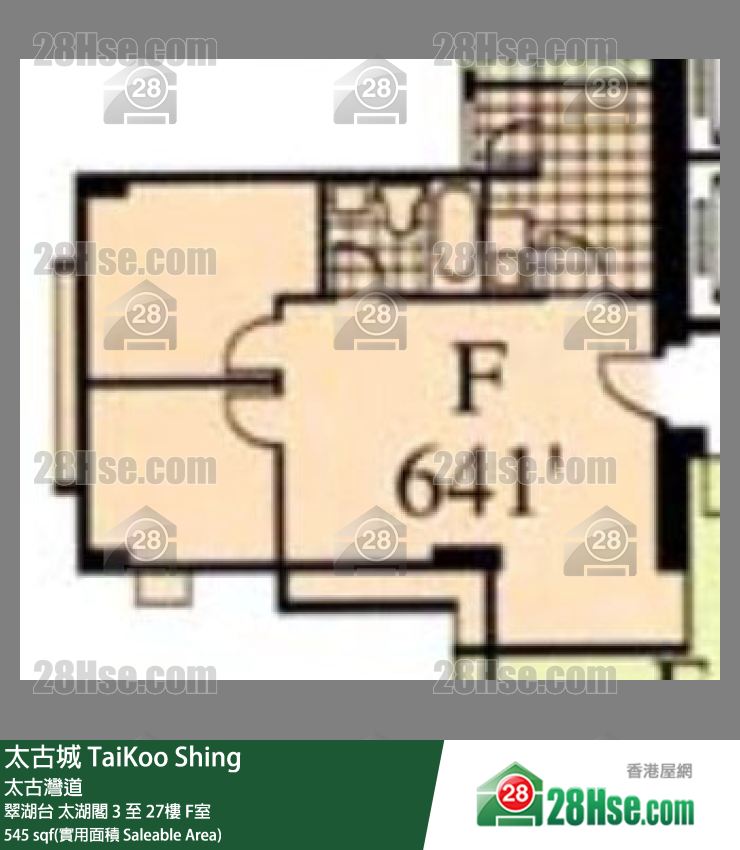 太古城 翠湖台太湖閣3樓 F室 平面圖