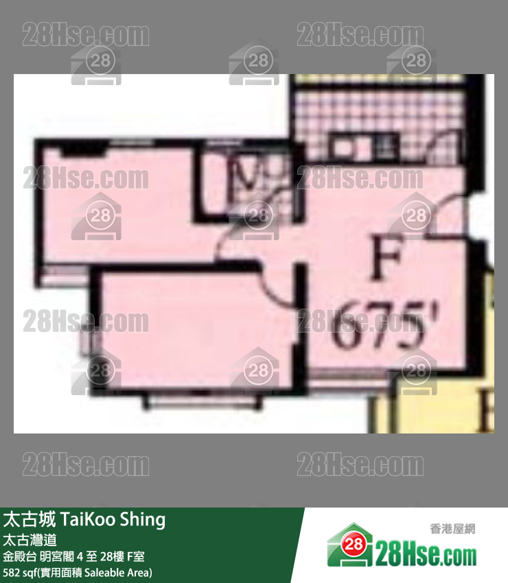 太古城 金殿台明宮閣15樓 F室 平面圖