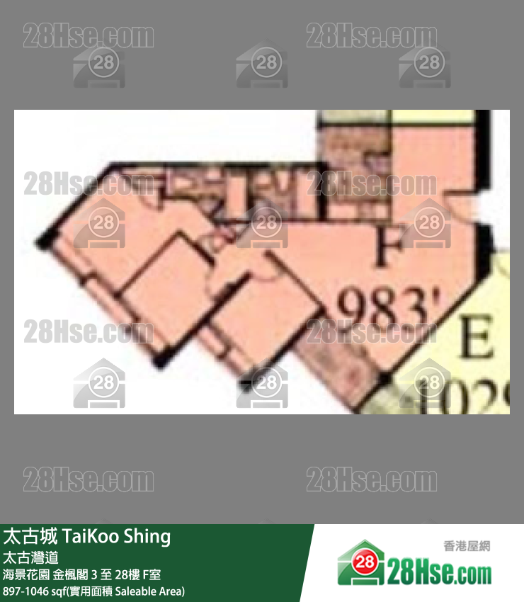 太古城 海景花園金楓閣12樓 F室 平面圖