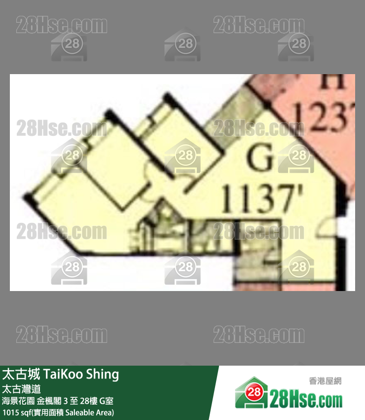 太古城 海景花園金楓閣19樓 G室 平面圖
