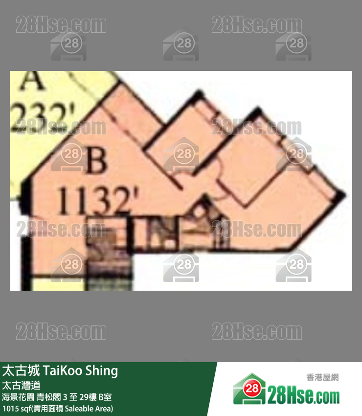 太古城 海景花園青松閣28樓 B室 平面圖