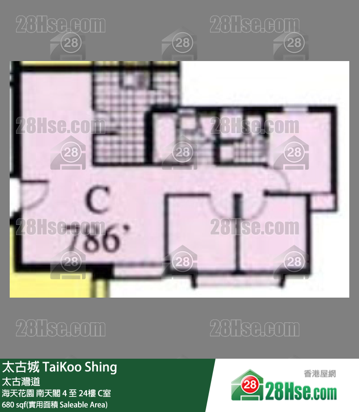 太古城 单位平面图(由 28Hse 提供)