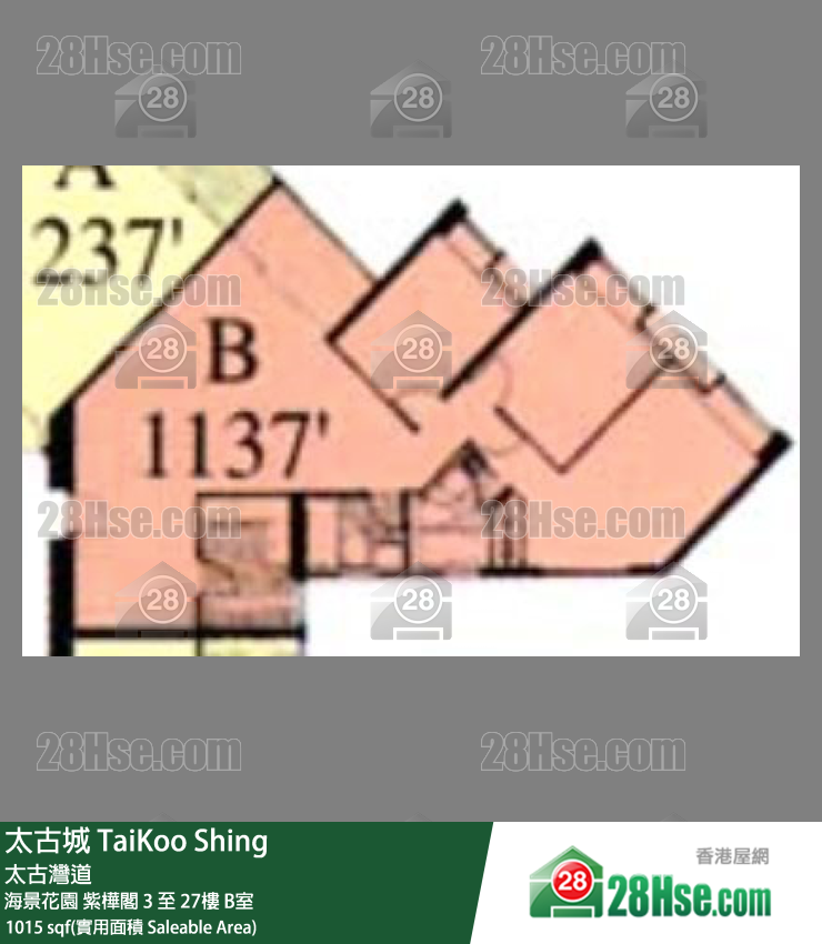 太古城 海景花園紫樺閣9樓 B室 平面圖