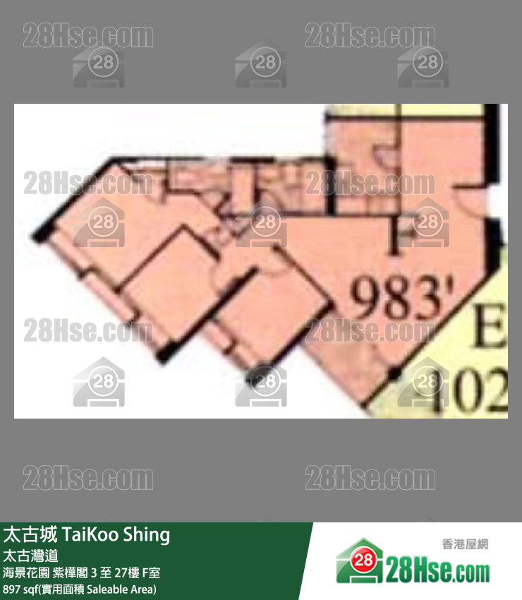 太古城 海景花園紫樺閣12樓 F室 平面圖