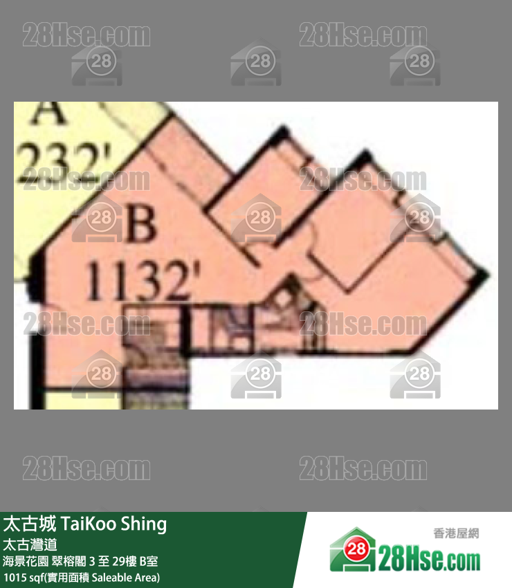 太古城 海景花園 翠榕閣 21樓 B室 平面圖