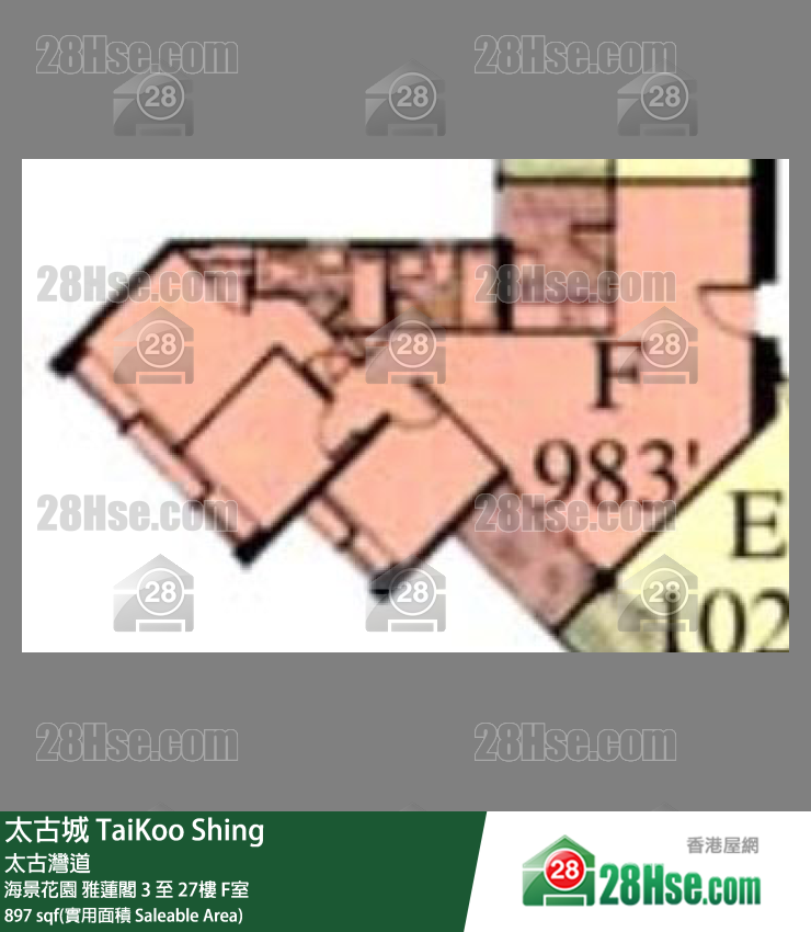 太古城 单位平面图(由 28Hse 提供)
