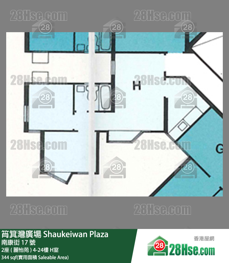 筲箕灣廣場 2座 ( 麗怡苑 ) 24樓 H室 平面圖