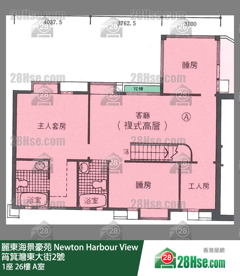 麗東海景豪苑 1座26樓 A室 平面圖