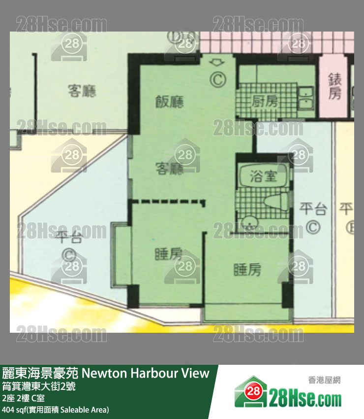 丽东海景豪苑 2座2楼 C室 平面图