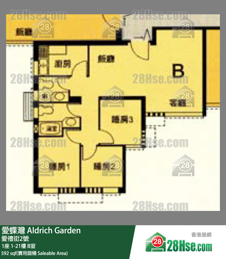 愛蝶灣 1座5樓 B室 平面圖