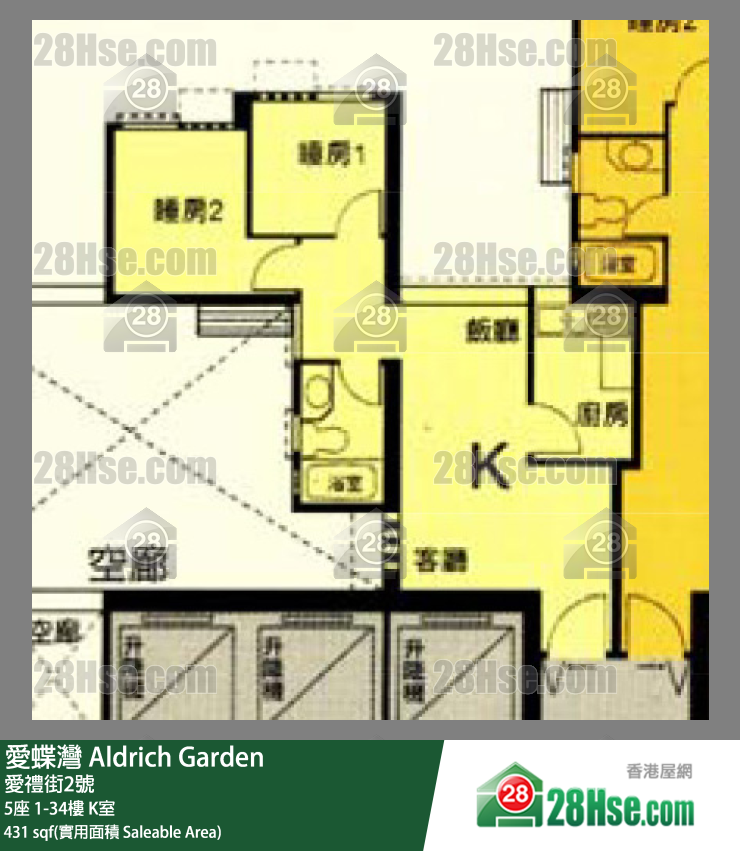 愛蝶灣 5座3樓 K室 平面圖