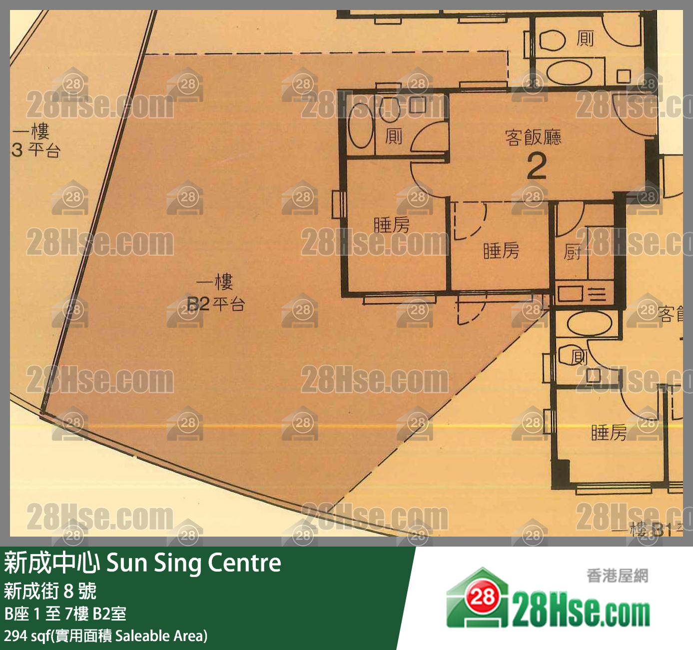 新成中心 单位平面图(由 28Hse 提供)