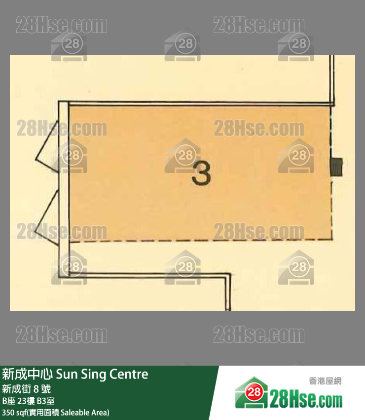 新成中心 B座23樓 B3室 平面圖