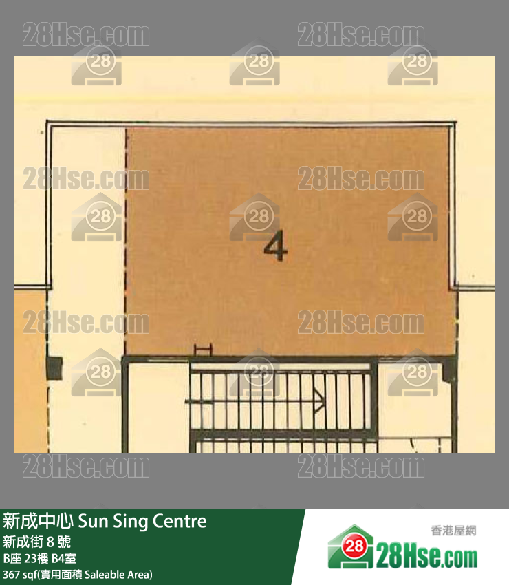 新成中心 B座23樓 B4室 平面圖