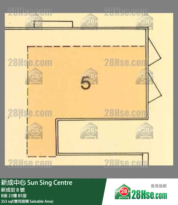 新成中心 B座23樓 B5室 平面圖
