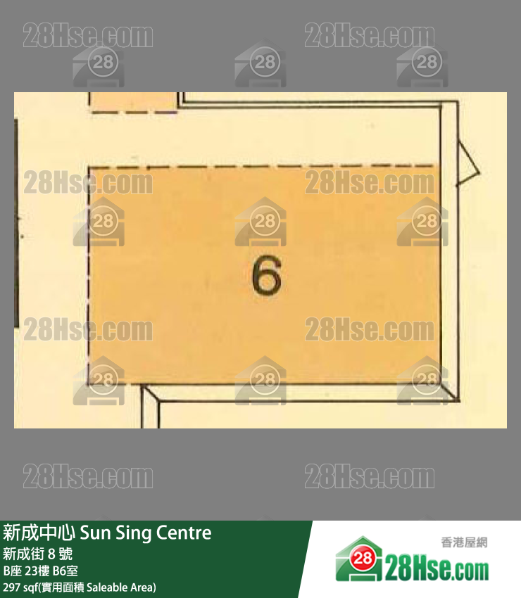 新成中心 B座23樓 B6室 平面圖