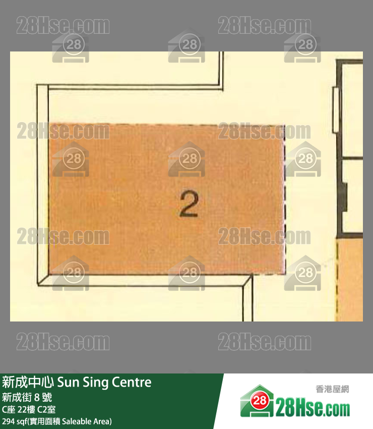 新成中心 C座 22樓 C2室 平面圖
