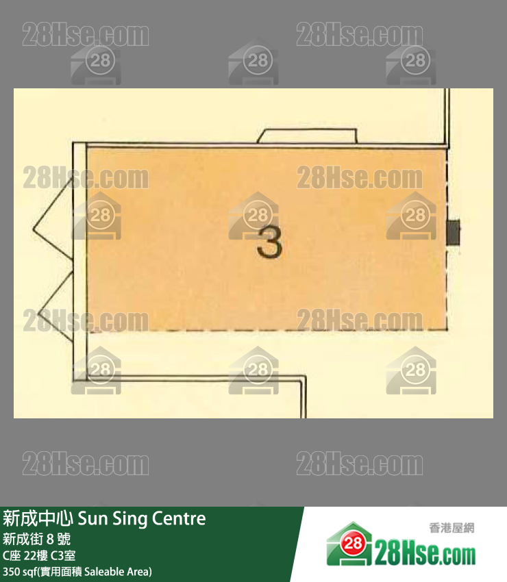 新成中心 C座 22樓 C3室 平面圖