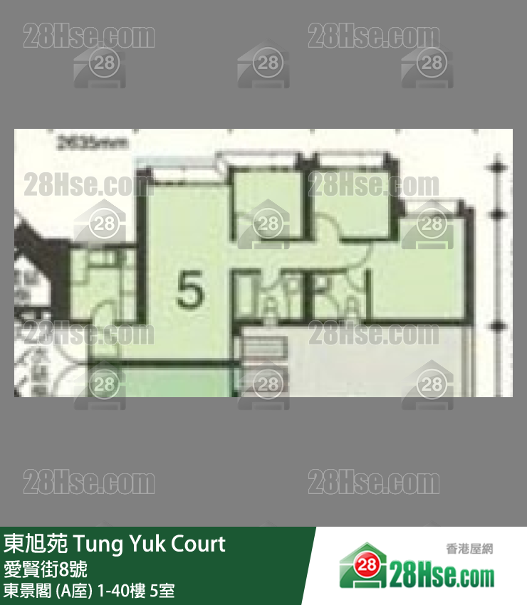 東旭苑 東景閣 (A庢) 39樓 5室 平面圖