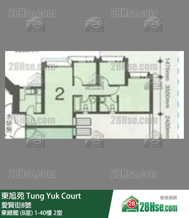 东旭苑 东致阁 (B庢) 23楼 2室 平面图