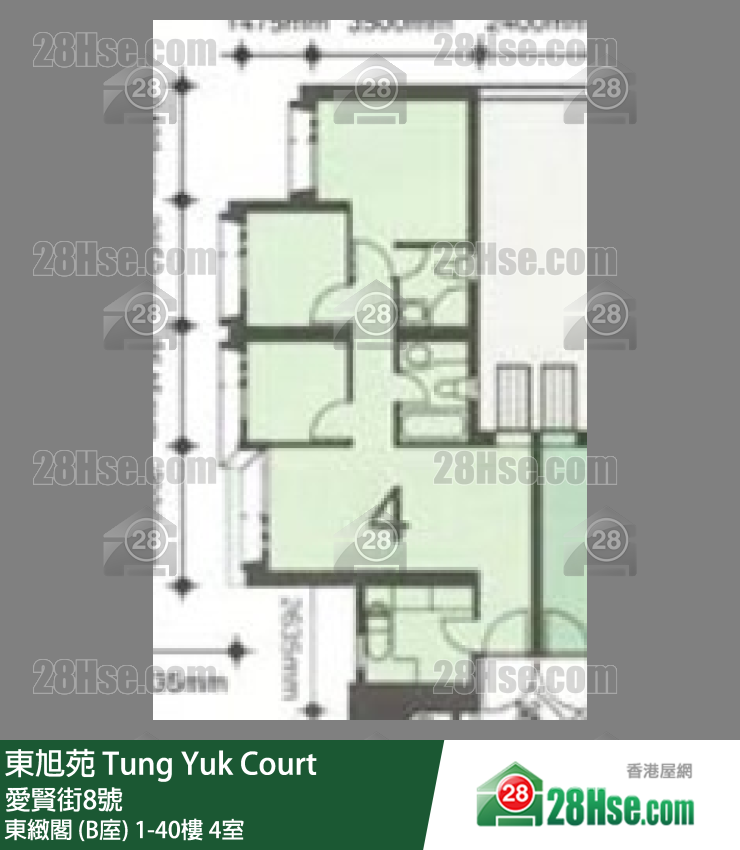 东旭苑 东致阁 (B庢)23楼 4室 平面图