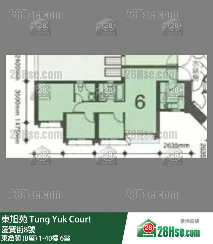东旭苑 东致阁 (B庢)27楼 6室 平面图