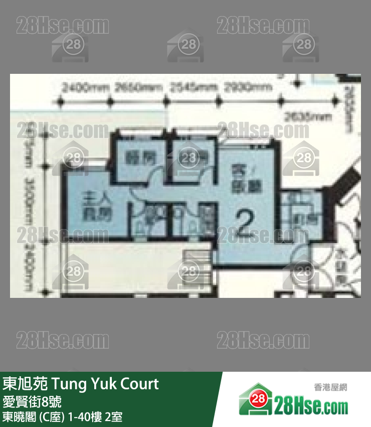 东旭苑 东晓阁 (C庢)27楼 2室 平面图