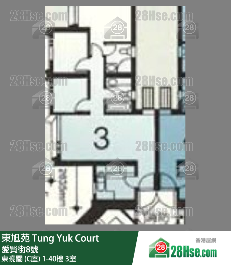 东旭苑 东晓阁 (C庢)18楼 3室 平面图