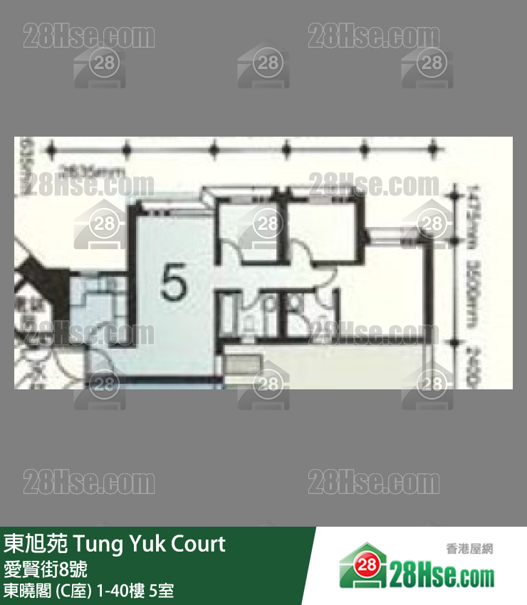 东旭苑 东晓阁 (C庢)26楼 5室 平面图