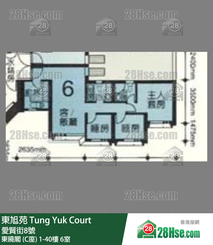 东旭苑 东晓阁 (C庢)19楼 6室 平面图